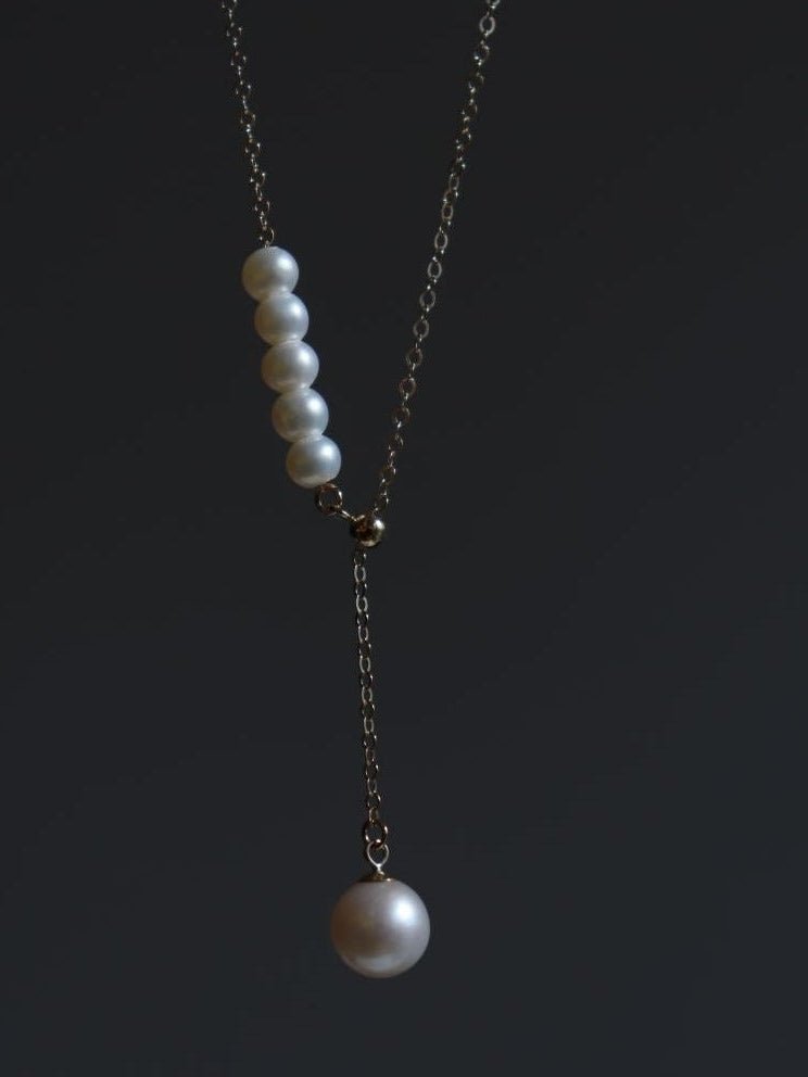 14K Gold Filled Retro Pearl Y-chain Necklace