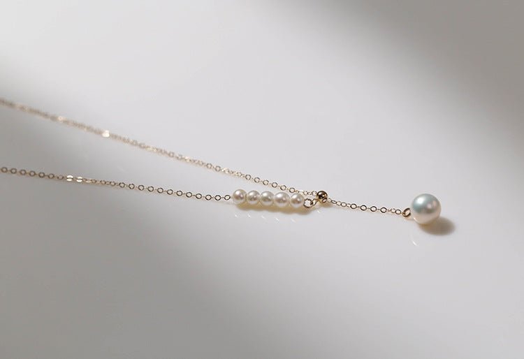 14K Gold Filled Retro Pearl Y-chain Necklace