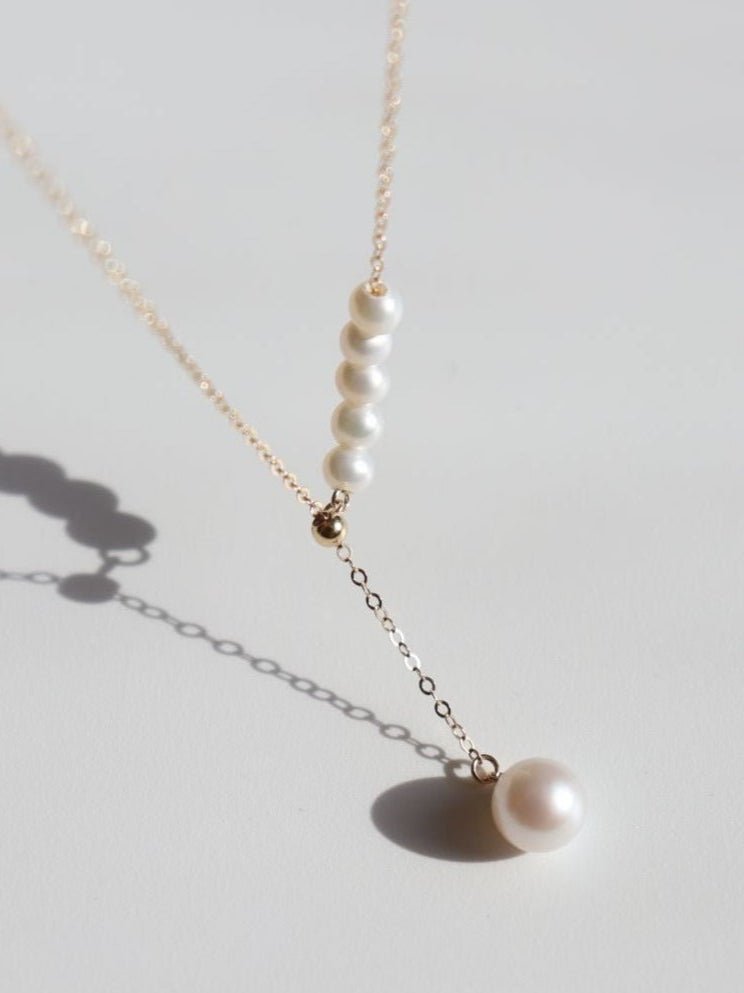 14K Gold Filled Retro Pearl Y-chain Necklace