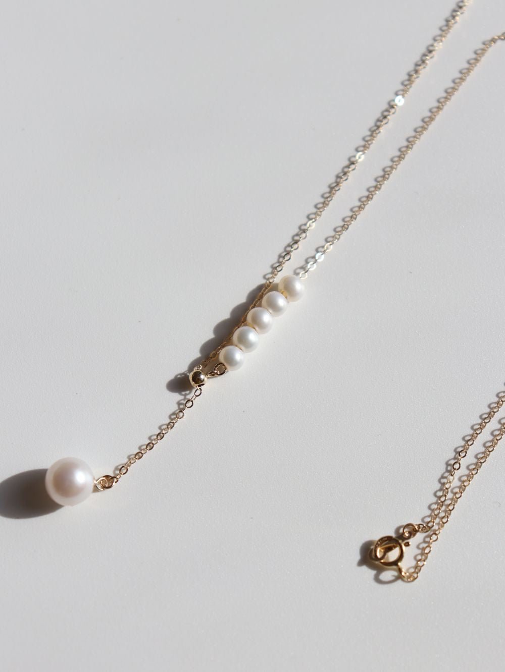 14K Gold Filled Retro Pearl Y-chain Necklace