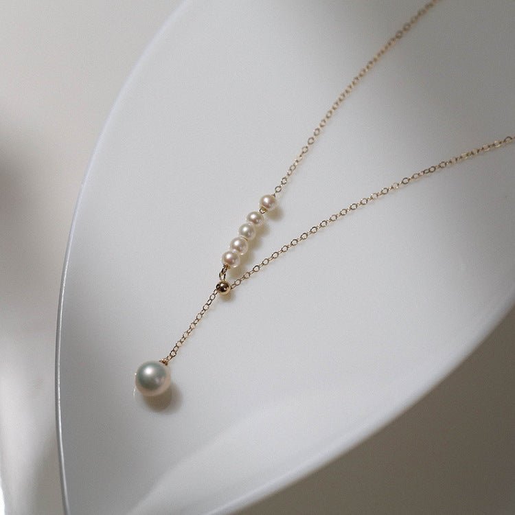 14K Gold Filled Retro Pearl Y-chain Necklace