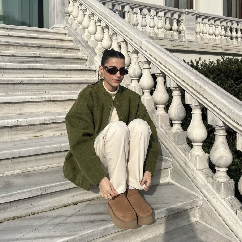 Oversize Stand Up Bomber Jacket