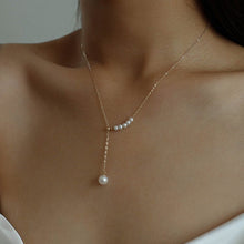 Load image into Gallery viewer, 14K Gold Filled Retro Pearl Y-chain Pearl Necklace D - floysun
