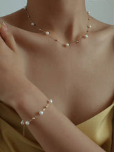 Load image into Gallery viewer, 14K Gold Vintage Starry Pearl Necklace - floysun
