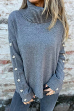Load image into Gallery viewer, Casual Turtleneck Buttons Sweater
