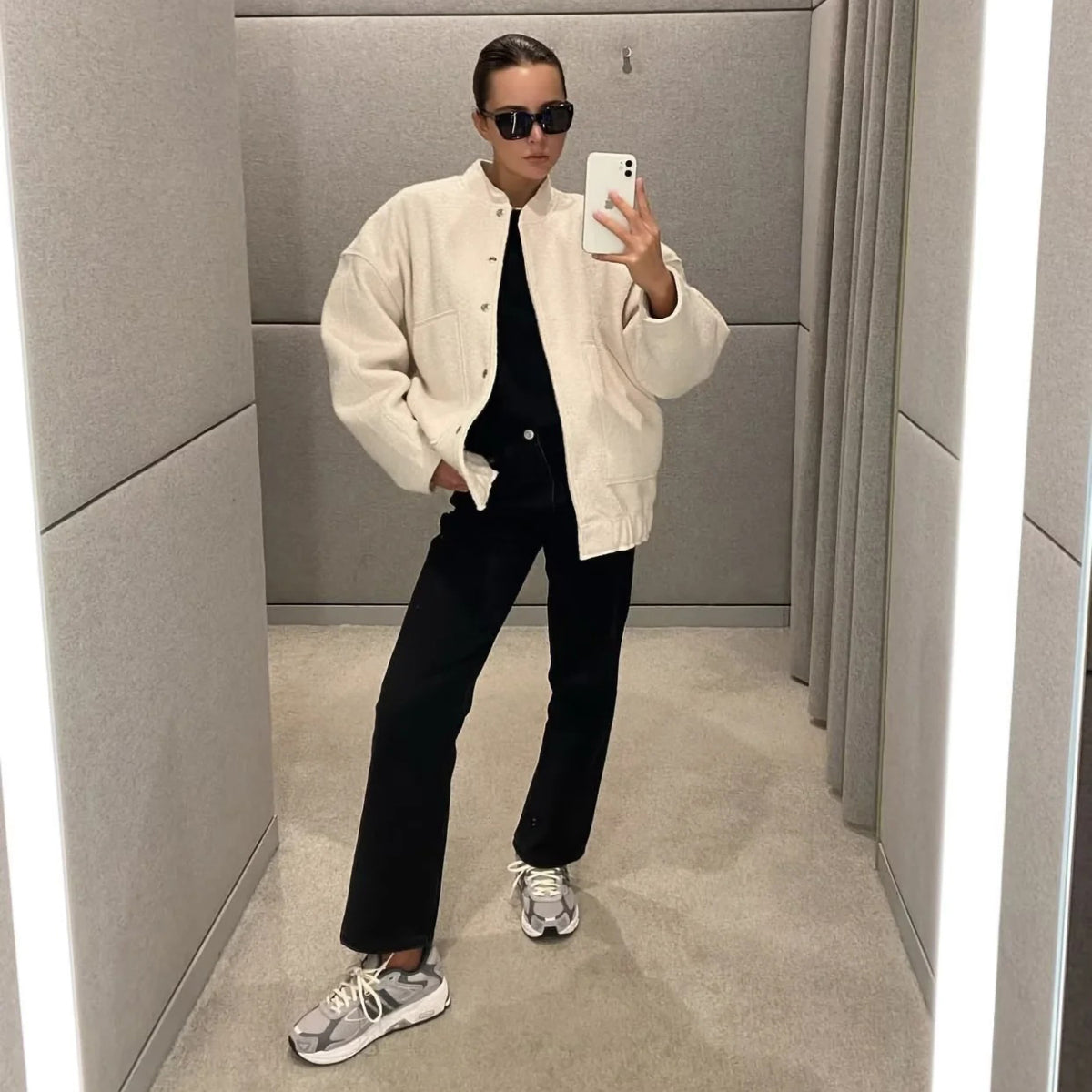 Oversize Stand Up Bomber Jacket