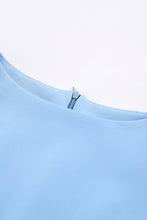 Load image into Gallery viewer, Elegant Blue Flounce Slit Back Midi Dress
