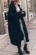 Load image into Gallery viewer, Elegant Solid Pocket Weave Turndown Collar Cardigan Outerwear
