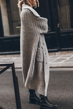 Load image into Gallery viewer, Elegant Solid Pocket Weave Turndown Collar Cardigan Outerwear
