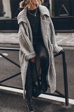 Load image into Gallery viewer, Elegant Solid Pocket Weave Turndown Collar Cardigan Outerwear
