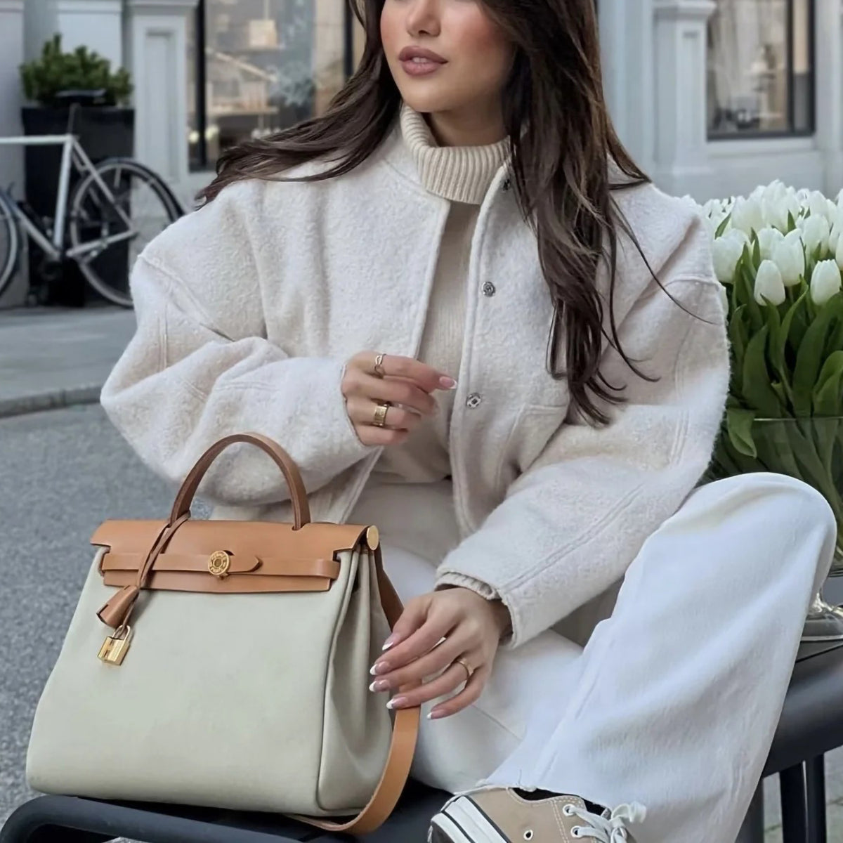 Oversize Stand Up Bomber Jacket