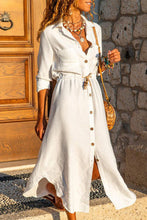 Load image into Gallery viewer, Casual Simplicity Turndown Collar Buttons Down Shirt Dress
