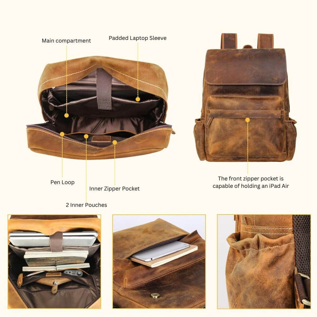 Genuine Vintage Leather Backpack