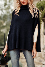 Load image into Gallery viewer, Turtleneck Poncho Chunky Knit Cape Wrap Sweater
