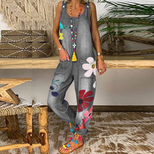Load image into Gallery viewer, Denim Wide Leg Drop Crotch Jumpsuit Rompers Overalls
