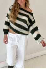 Load image into Gallery viewer, Loose Navy Stripe Knit Sweater
