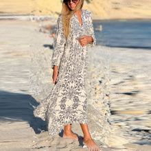 Load image into Gallery viewer, Local White Floral Print Long Sleeve Midi Dress
