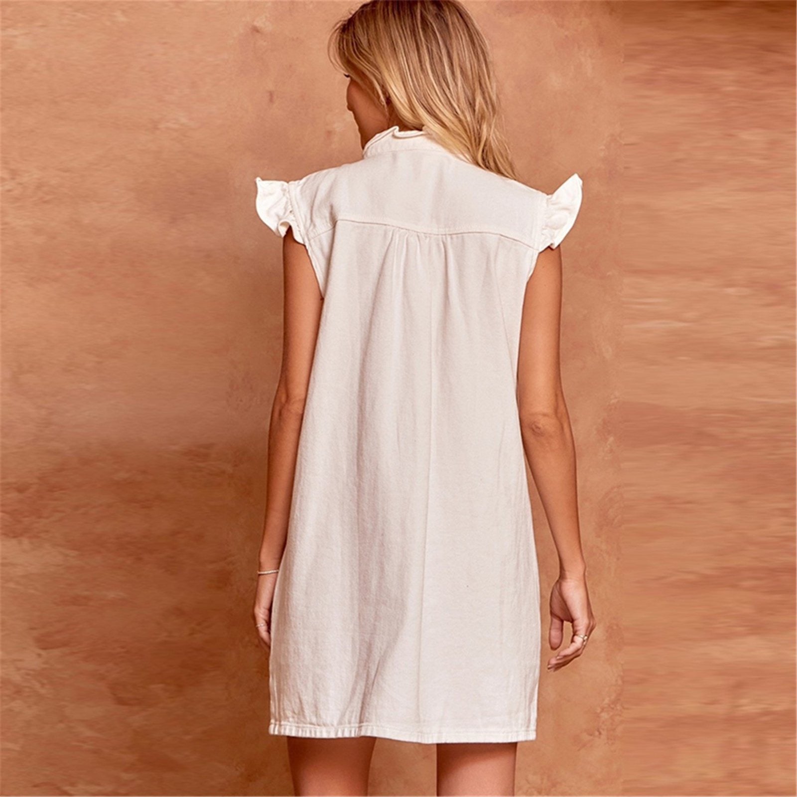 Casual Denim Button Down Mini Dress