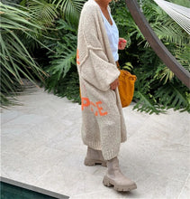 Load image into Gallery viewer, Boho Love Peace Printed Pocket Oversized Midi Cardigan
