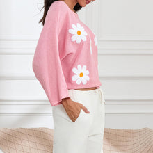 Load image into Gallery viewer, Embroidered Floral Knit Pullover Sweater
