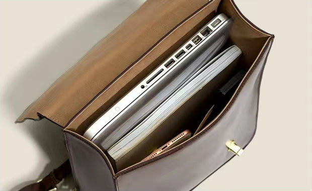 Coffee Retro Leather Backpack School Bag