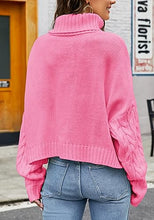 Load image into Gallery viewer, Casual High Neck Cropped Knit Pullover Sweater
