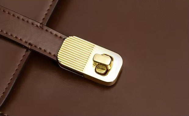 Coffee Retro Leather Backpack School Bag