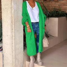 Load image into Gallery viewer, Boho Love Peace Printed Pocket Oversized Midi Cardigan
