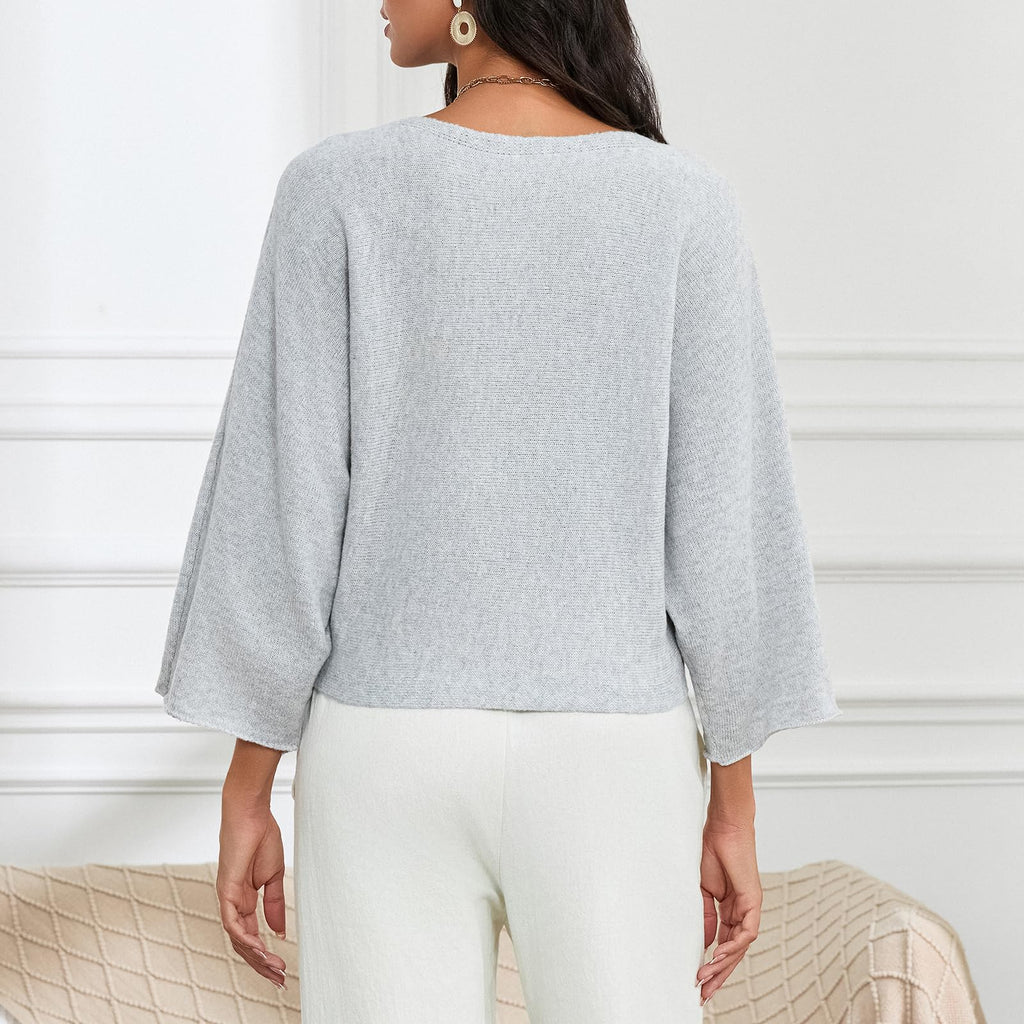 Embroidered Floral Knit Pullover Sweater