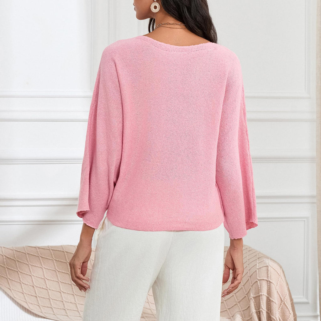 Embroidered Floral Knit Pullover Sweater