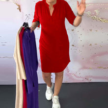 Load image into Gallery viewer, Simple Short Sleeve Mini Dress
