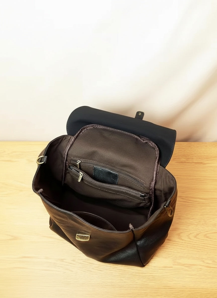 Simple Classic Vintage Leather Backpack