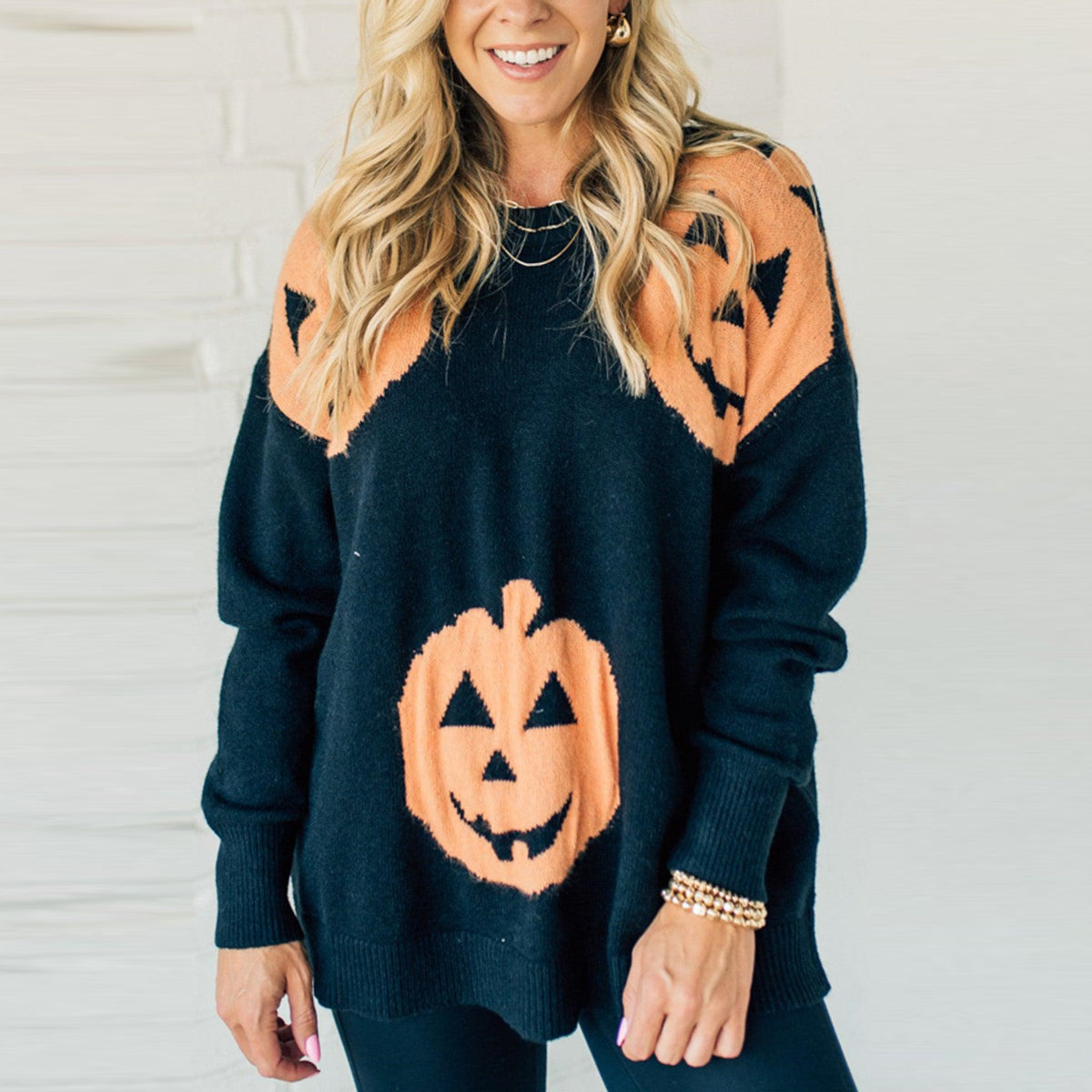 Halloween Jack O Lantern Loose Sweater