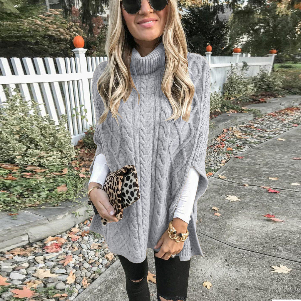 Casual Loose Solid Color Turtleneck Sweater