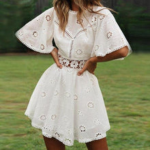 Load image into Gallery viewer, Simple Hollow Out Lace Mini Dress
