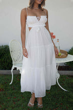Load image into Gallery viewer, Sexy Spaghetti Straps Cut Out Tiered Midi Dress
