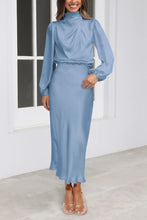 Load image into Gallery viewer, Chic Satin Long Sleeve Midi Party Dress
