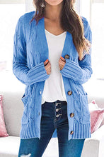 Load image into Gallery viewer, Casual Knitted Solid Color Button Down Chunky Outwear Cardigan
