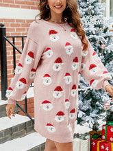 Load image into Gallery viewer, Santa Claus Long Sleeve Crew Neck Pullover Knitted Tunic Christmas Sweater Dress
