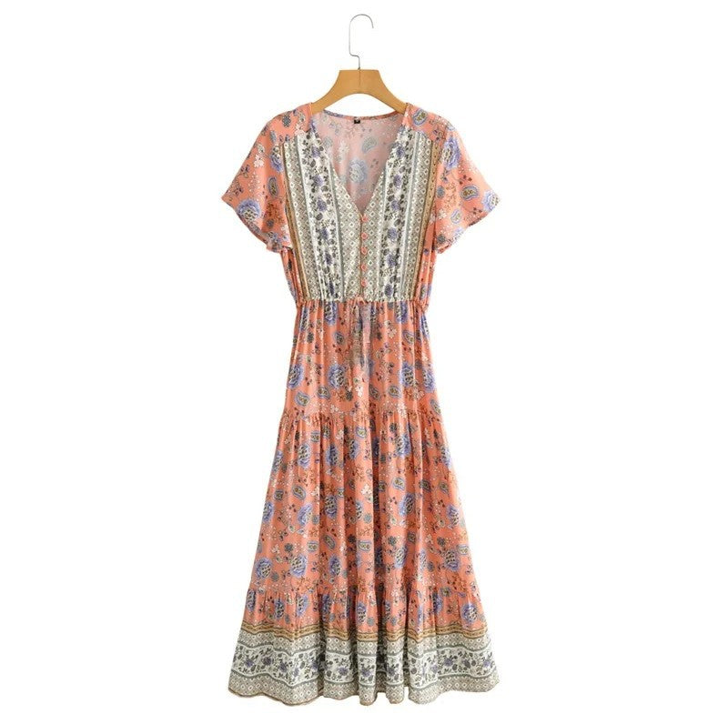 Blue Print Tiered Maxi Dress