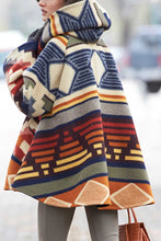 Load image into Gallery viewer, Vintage Long Sleeve Hooded Printed Coat
