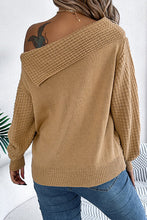Load image into Gallery viewer, Casual One Shoulder Long Sleeve Knitted Sweater

