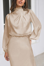 Load image into Gallery viewer, Chic Satin Long Sleeve Midi Party Dress
