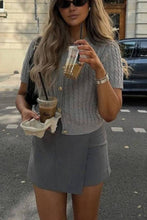 Load image into Gallery viewer, Simple Short Sleeves Buttons Down Knit Sweater

