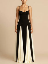 Load image into Gallery viewer, Minimalsit Colorblock Black and White Paneled Maxi Dress
