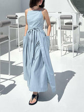 Load image into Gallery viewer, Refined Pockets Spaghetti Straps Tied Waist Maxi Dress
