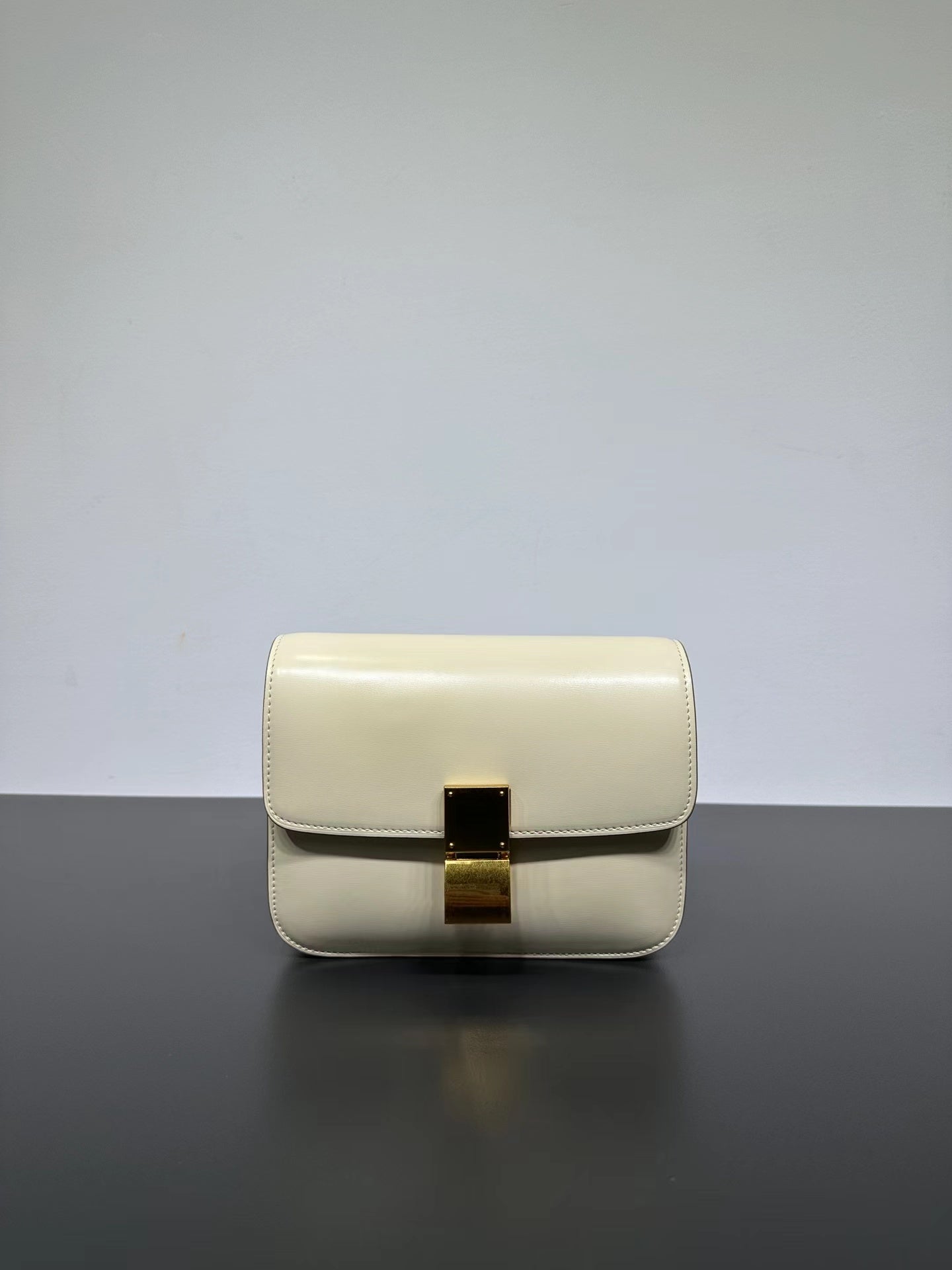 Genuine Leather Minimal Box Crossbody Bag Women Handbag