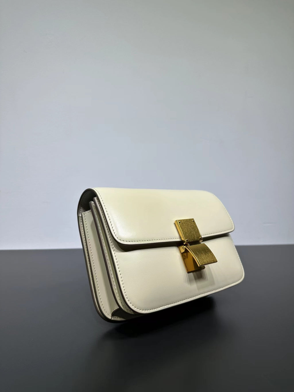 Genuine Leather Minimal Box Crossbody Bag Women Handbag