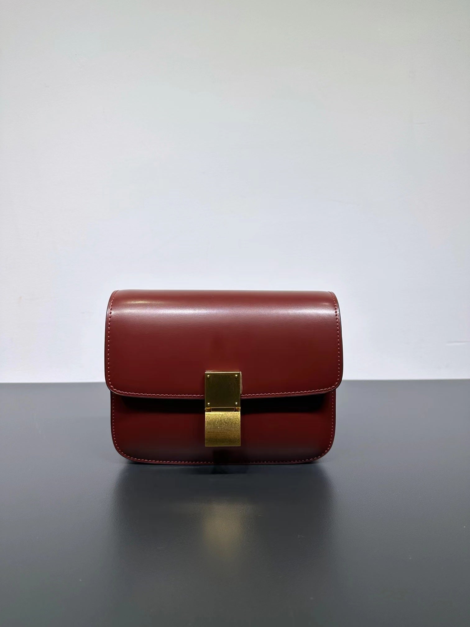 Genuine Leather Minimal Box Crossbody Bag Women Handbag