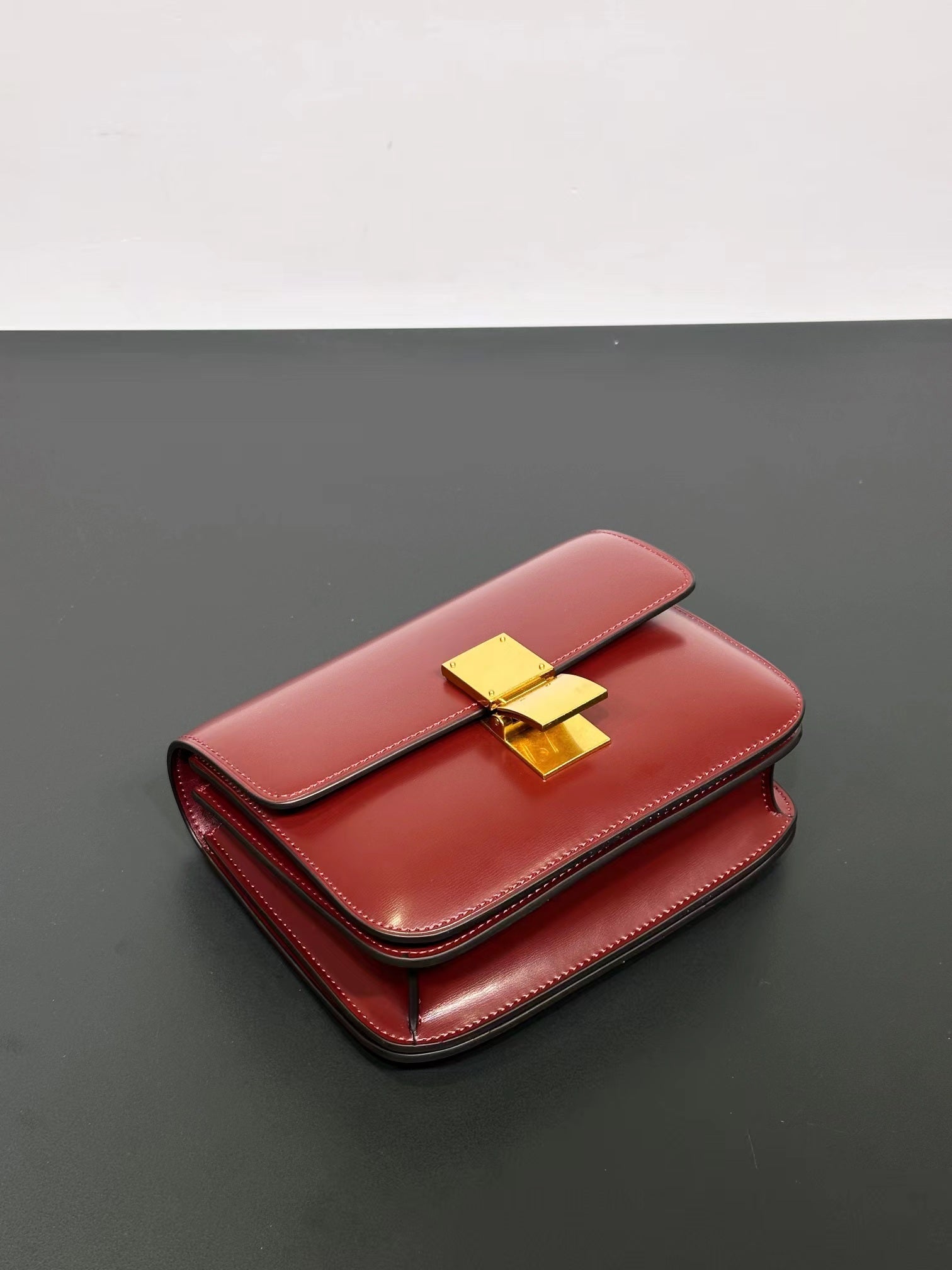 Genuine Leather Minimal Box Crossbody Bag Women Handbag